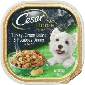 Cesar Canine Cuisine Home Delights Turkey, Potato & Green Bean Wet Dog Food - 3.5 oz - Case of 24