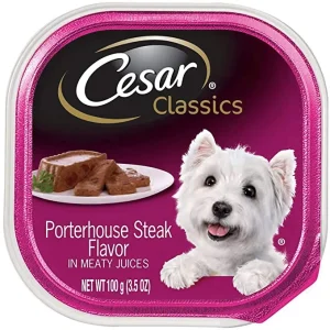 Cesar Canine Cuisine Porterhouse Steak Flavor in Meaty Juices Wet Dog Food - 3.5 oz - Case of 24