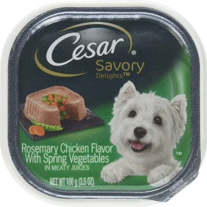 Cesar Canine Cuisine Savory Rosemary Chicken Flavor with Vegetables Wet Dog Food - 3.5 oz - Case of 24