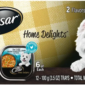 Cesar Homestyle Delights Beef Stew Chicken and Vegetables Multi-Pack Wet Dog Food - 3.5 oz - Case of 24