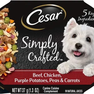 Cesar Simply Crafted Beef, Chicken, Potato Wet Dog Food - 1.3 oz - Case of 10