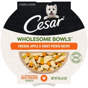 Cesar Wholesome Bowls Beef Chicken, Sweet Potato, Apples Wet Dog Food - 3 oz - Case of 10