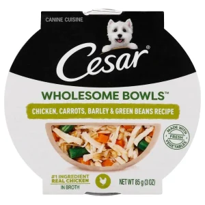 Cesar Wholesome Bowls Chicken,Carrot,Barley & Green Beans Wet Dog Food - 3 oz - Case of 10
