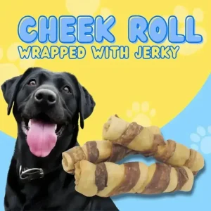 Cheek Roll Wrapped in Jerky All-Natural Dog Treat 6"