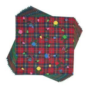 Christmas Plaid Dog Bandana, 22 inch, 12 Pack