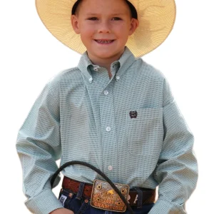 Cinch Boy's Blue Printed Shirt