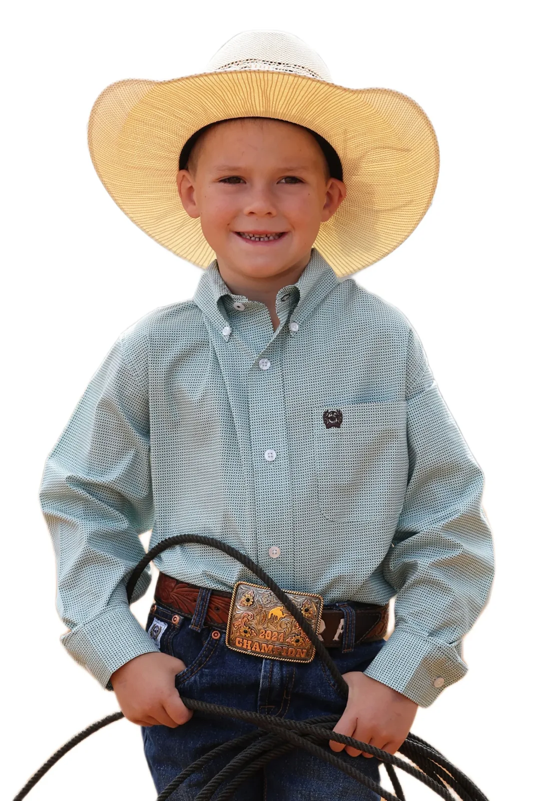 Cinch Boy's Blue Printed Shirt