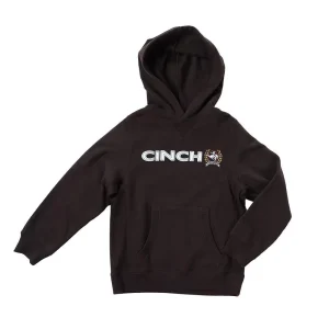 Cinch Boy's Brown Logo Fleece Hoodie