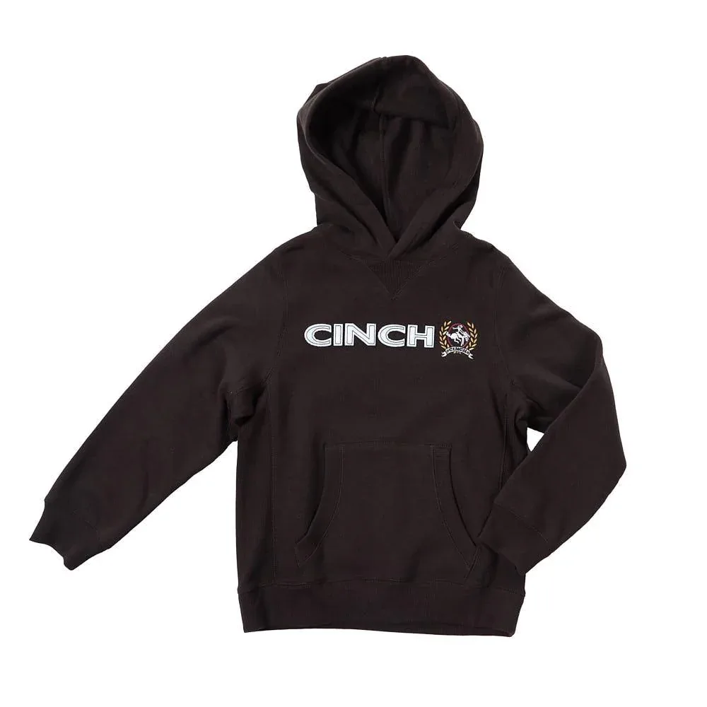 Cinch Boy's Brown Logo Fleece Hoodie