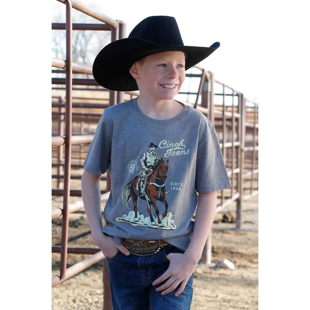 Cinch Boys Grey Short Sleeve Graphic Tee