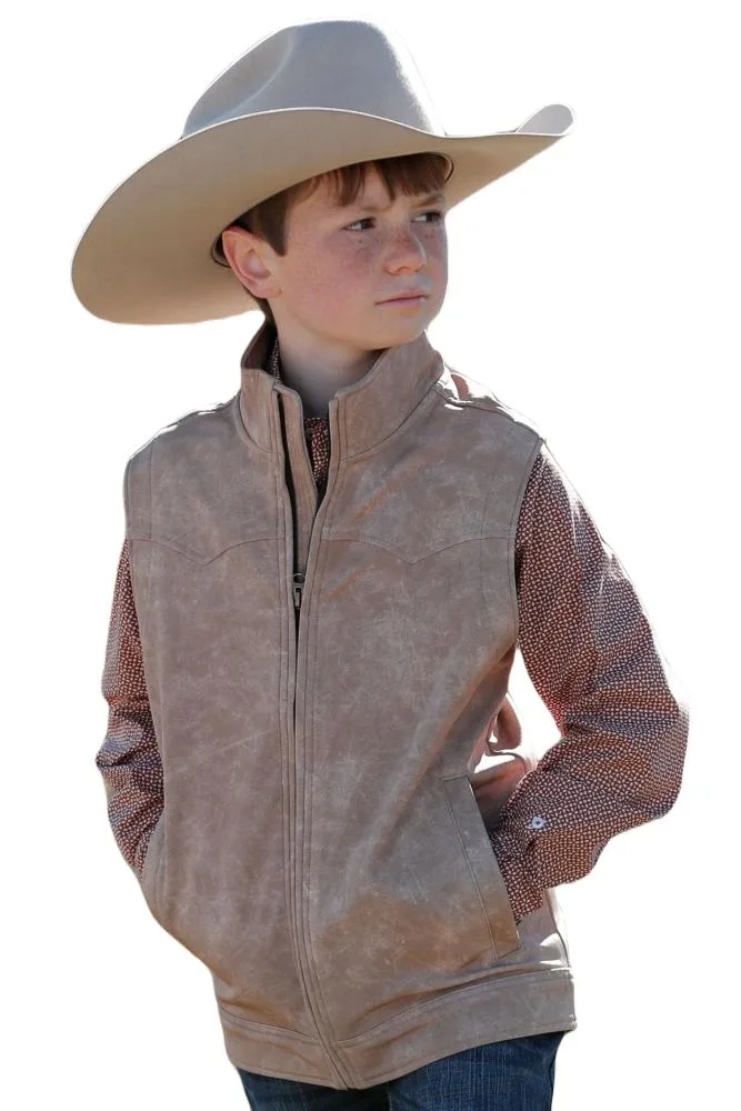 Cinch Boy's Khaki Bonded Vest