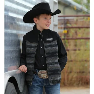 Cinch Boy's Poly Wool Color Blocked Vest