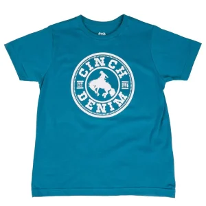 Cinch Boy's Teal Logo Tee Shirt