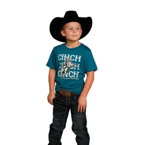 Cinch Boy's Teal Short Sleeve Tee Shirt