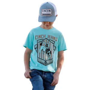 Cinch Boy's Turquoise Bucking Horse Tee Shirt