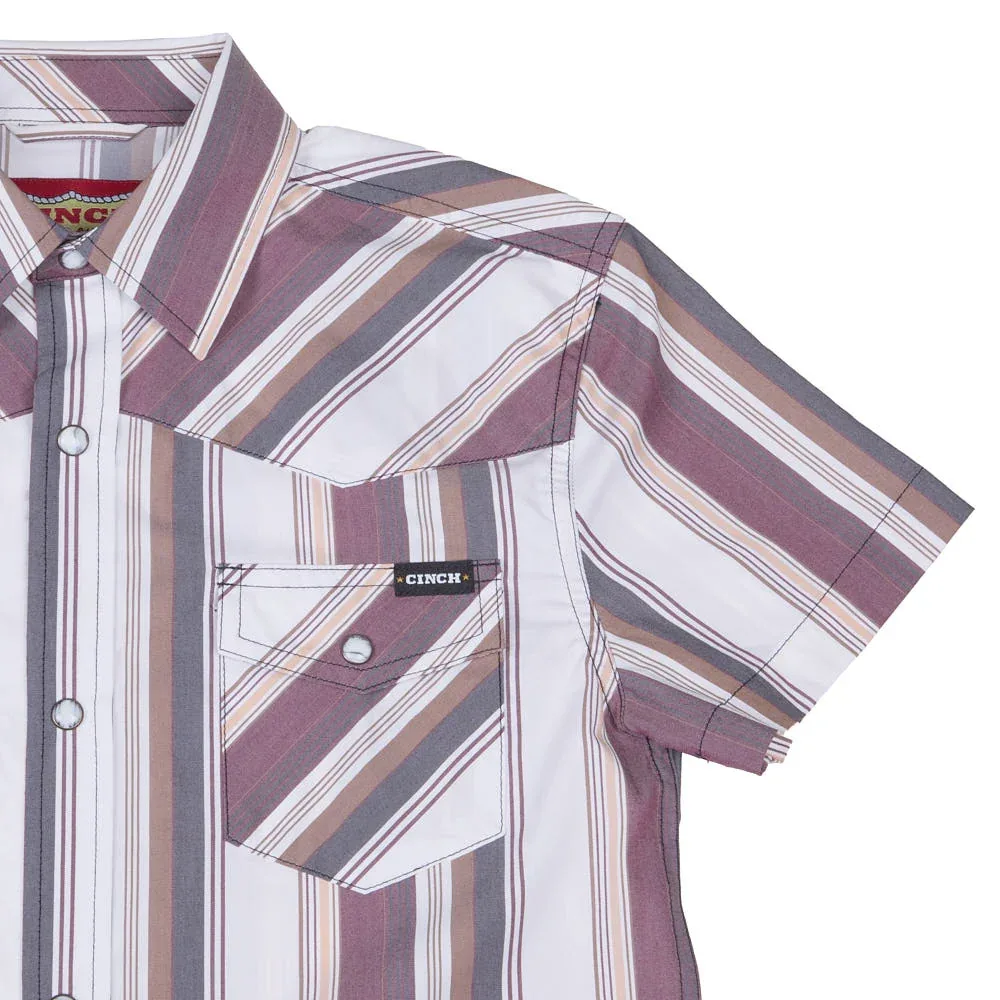 Cinch Boy's White Striped Shirt - Image 2