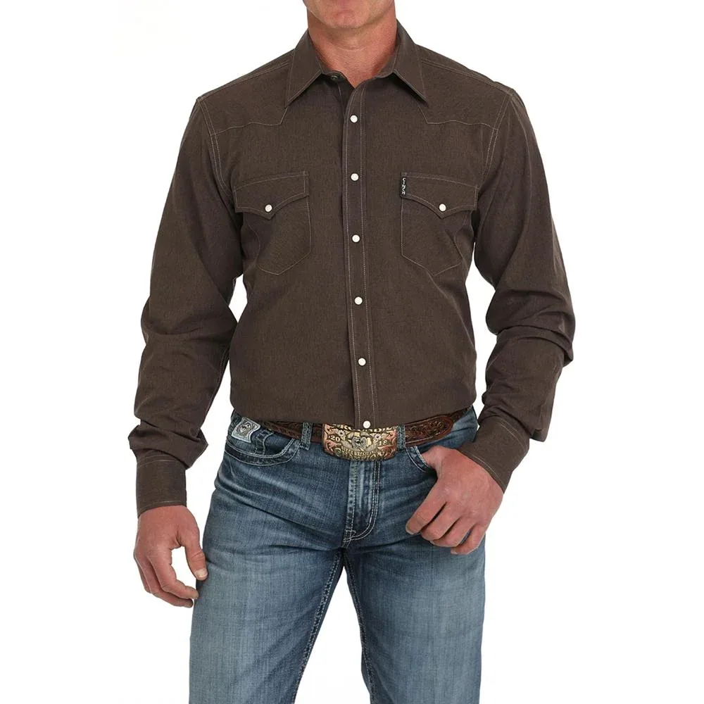 Cinch Men Brown Modern Fit Shirt