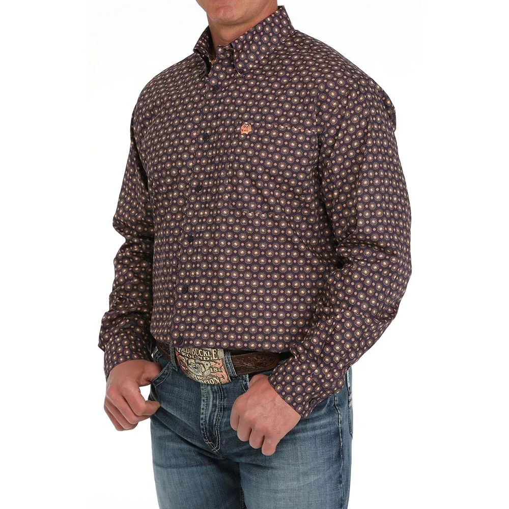 Cinch Men Purple Print Classic Shirt - Image 2