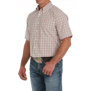 Cinch Men White Plaid Classic Shirt
