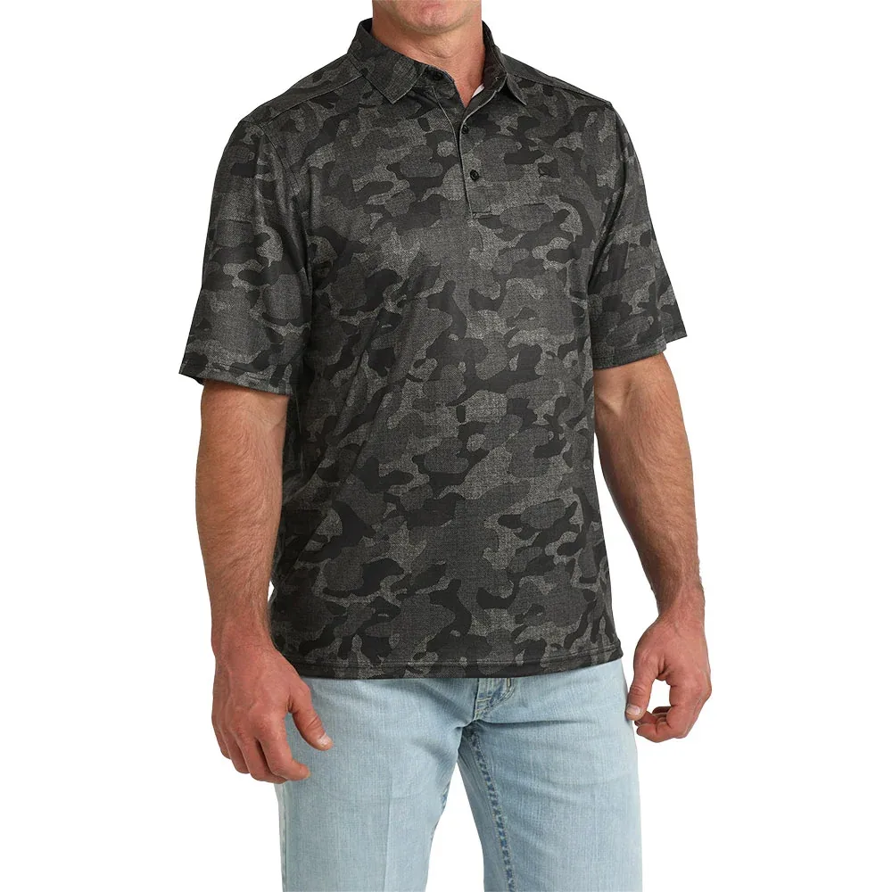 Cinch Men's Black Camo ArenaFlex Polo - Image 2