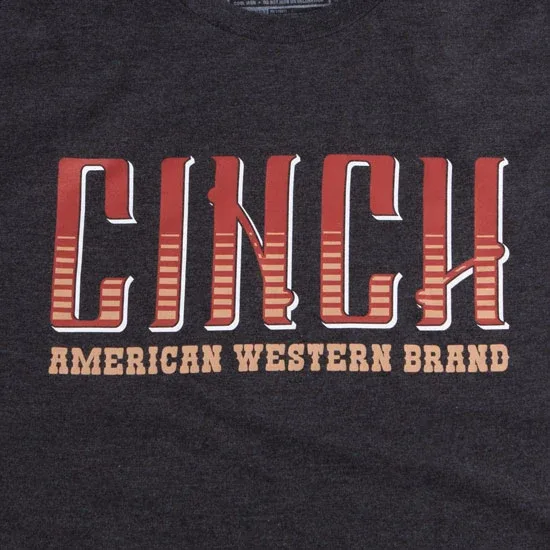 Cinch Men's Charcoal Logo Tee - Image 2