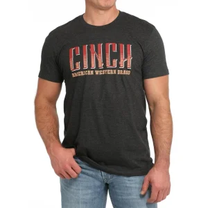 Cinch Men's Charcoal Logo Tee