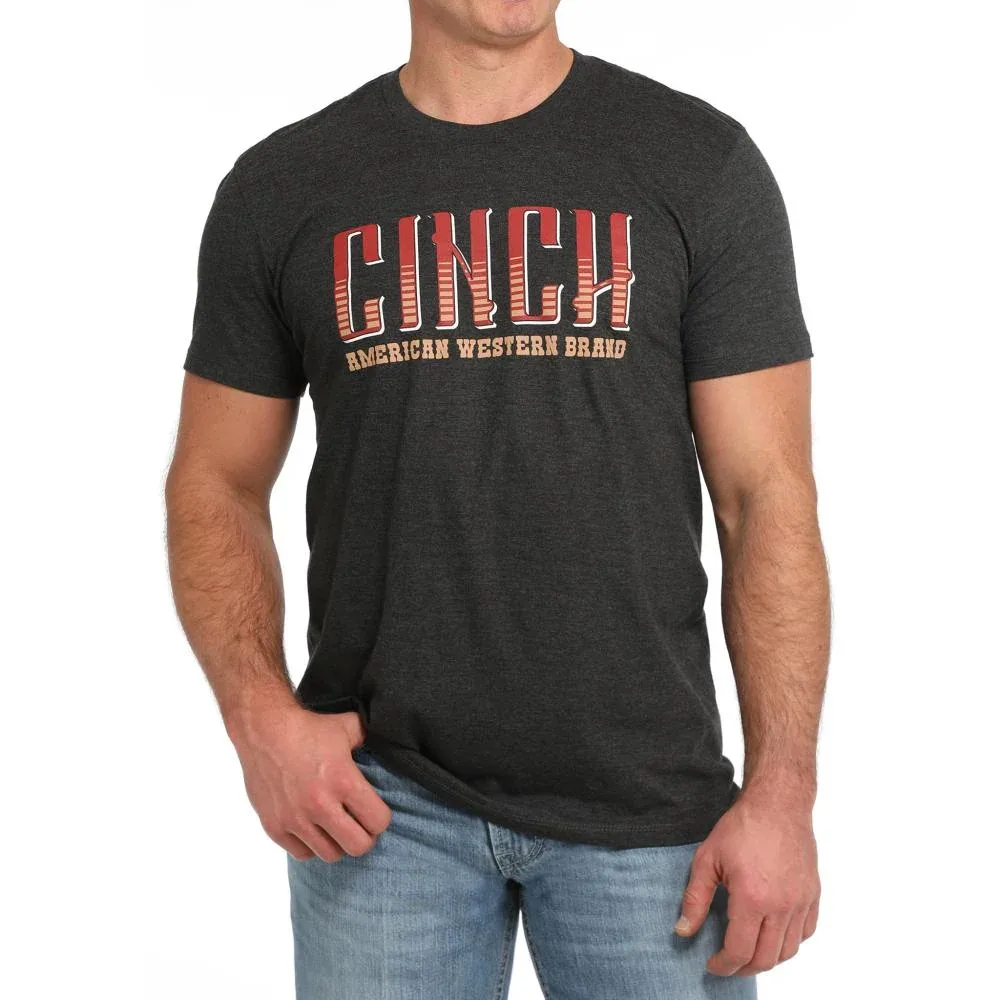 Cinch Men's Charcoal Logo Tee