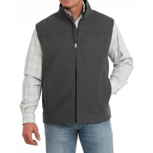 Cinch Men's Charcoal Wool Blend Bonded Vest