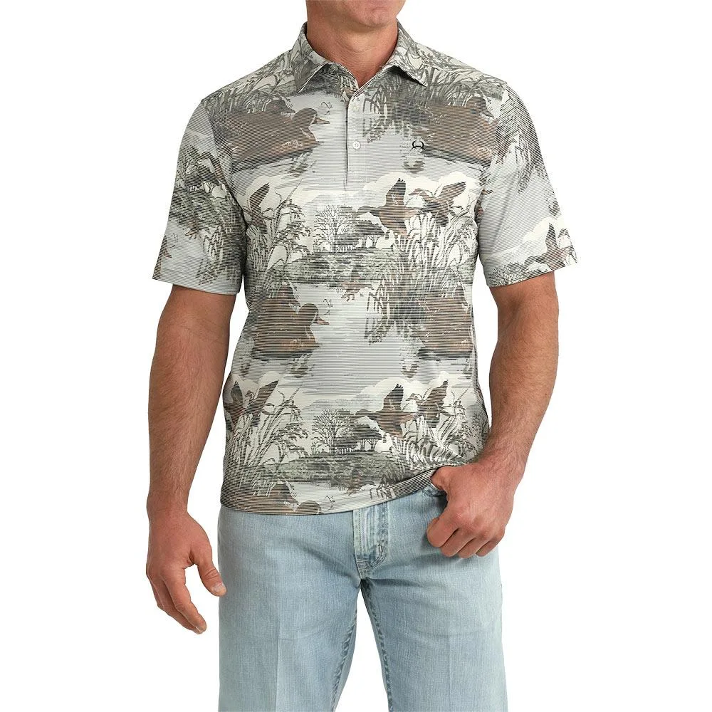 Cinch Men's Duck Print Arena Flex Polo