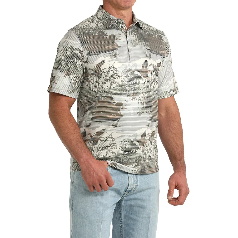 Cinch Men's Duck Print Arena Flex Polo - Image 2