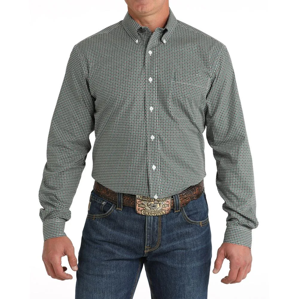 Cinch Men's Green Modern Fit Button Down