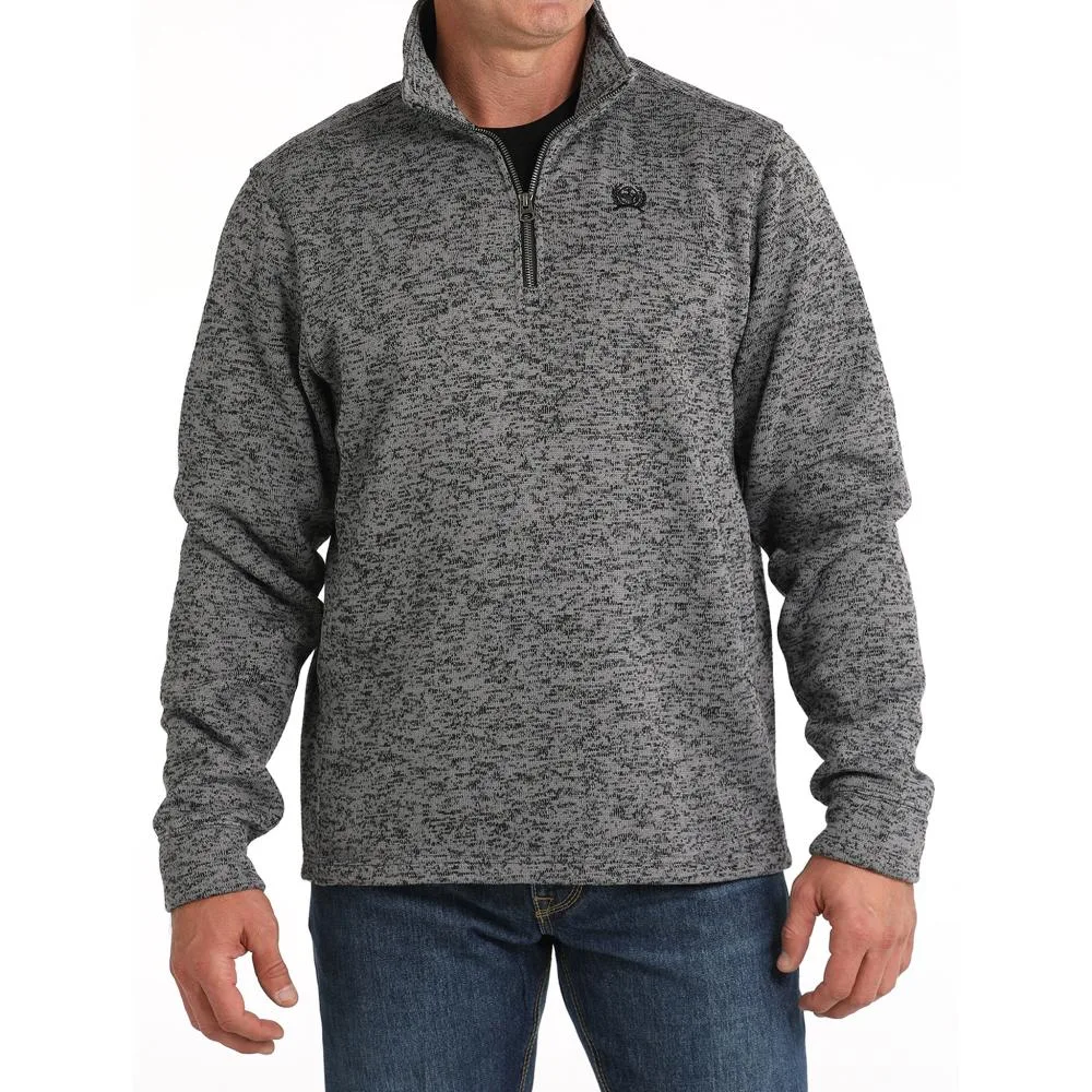 Cinch Mens Grey 1/4 Zip Sweater