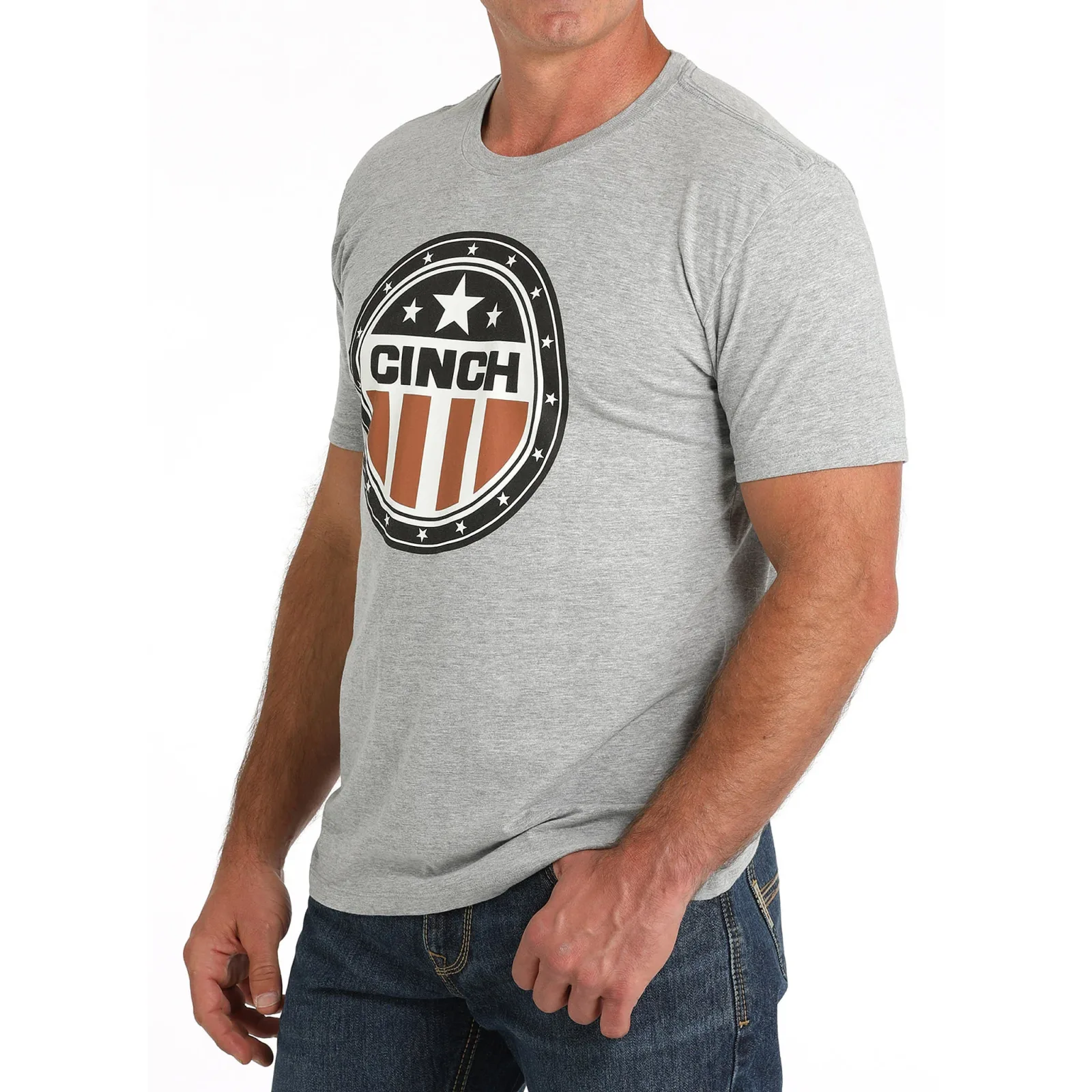 Cinch Men's Grey Logo Tee - Image 2
