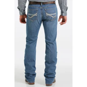 Cinch Mens Ian Medium Stonewash Slim Boot Performance Stretch Denim Jean