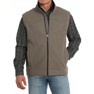 Cinch Men's Khaki Wool Blend Bonded Vest