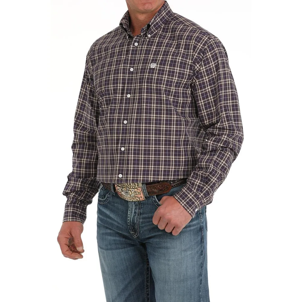 Cinch Mens Purple Plaid Classic Shirt - Image 2