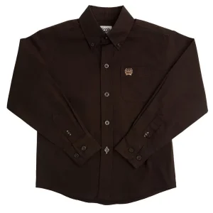 Cinch Toddler Boy's Solid Brown Shirt