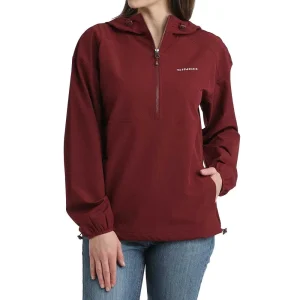 Cinch Women's Burgundy 1/2 Zip Windbreaker