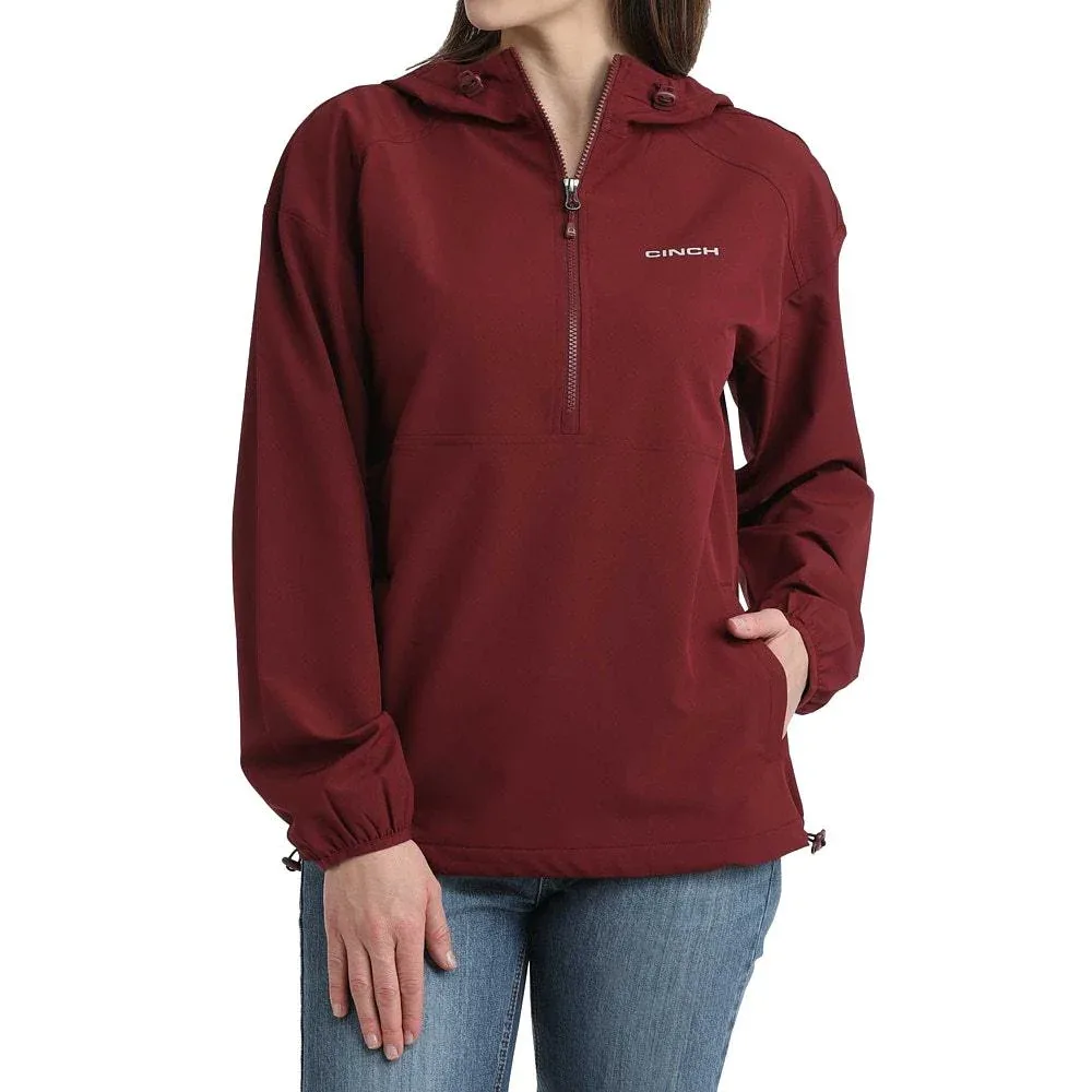 Cinch Women's Burgundy 1/2 Zip Windbreaker