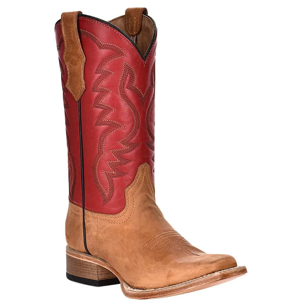 Circle G Kids Honey and Red Top Square Toe Cowboy Boot