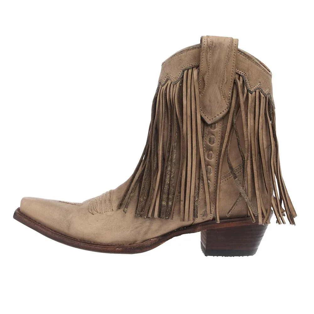 Circle G Women's Sand Fringe Ankle Booties - Image 2