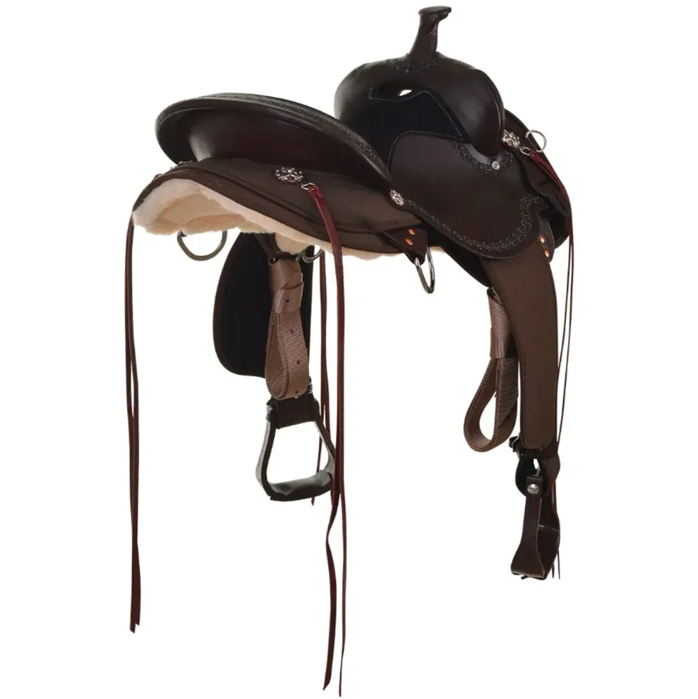 Circle Y Saddlery Daisetta Walnut Wide Tree 16in Trail Saddle - Image 2
