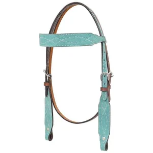 Circle Y Saddlery Marfa Lights Teal Suede Browband