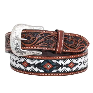 Circle Y Saddlery Men's Infinity Bead Green Diamond Belt