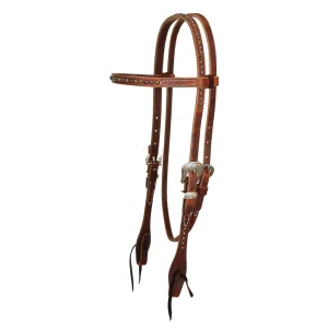 Circle Y Saddlery Rosewood Dotted Browband Headstall