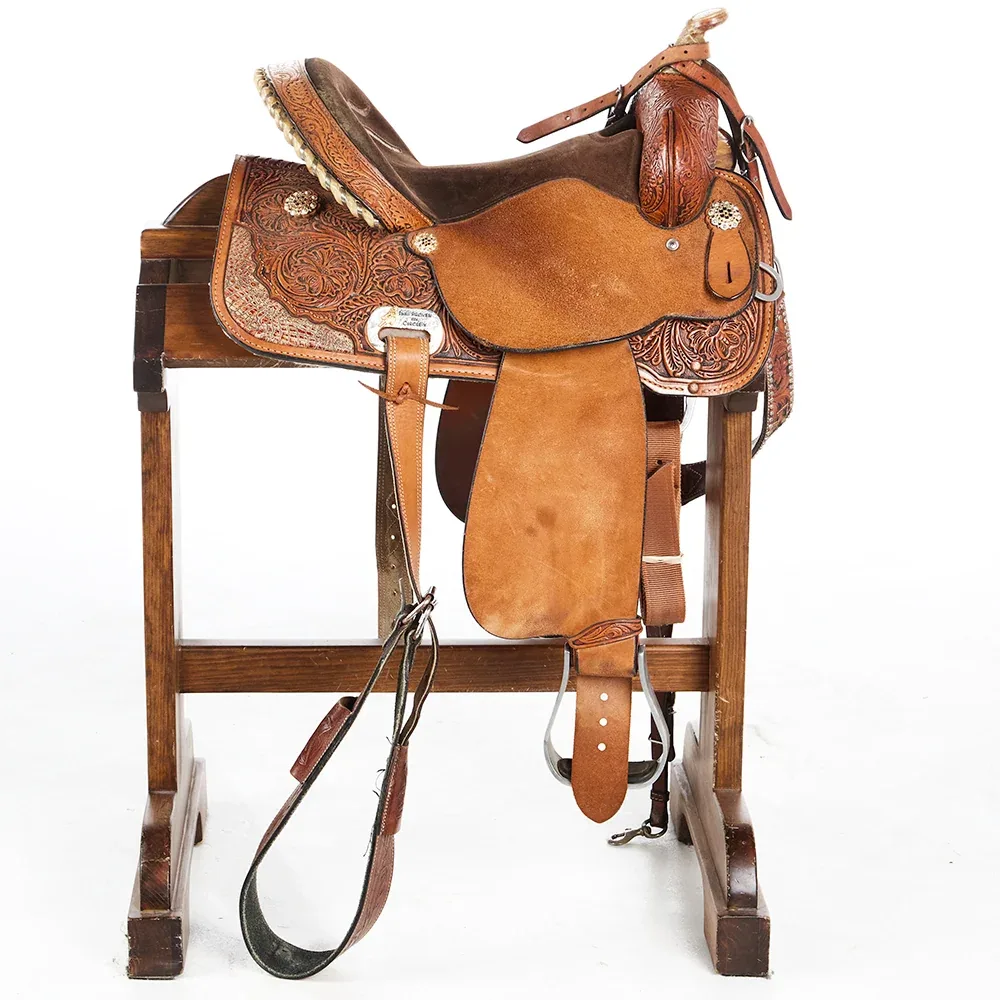 Circle Y Saddlery Used 14.5in High Horse Barrel Saddle - Image 2