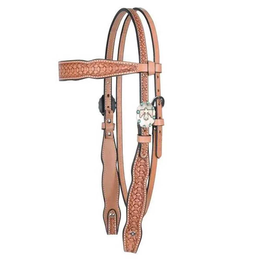 Circle Y Saddlery Windsor 5/8in Shaped Browband Headstall