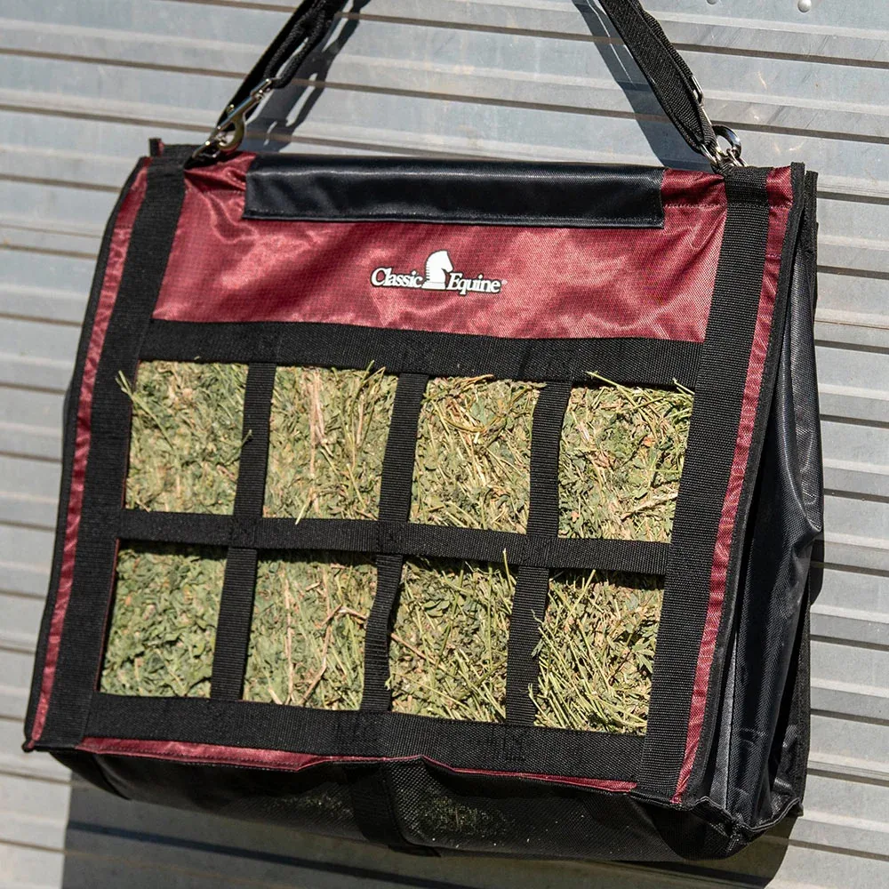 Classic Equine Ruby Basket Black Top Load Hay Bag - Image 2