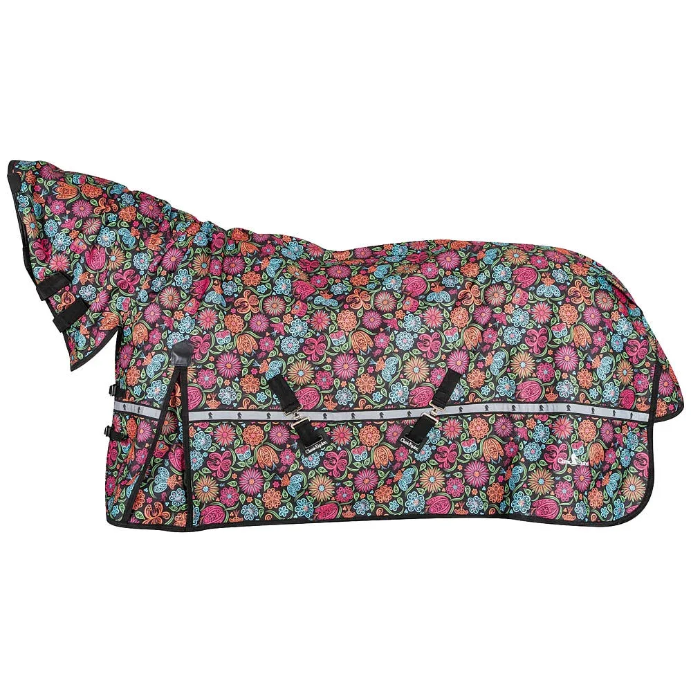 Classic Neon Flower 5k Trainer Hooded Winter Horse Blanket