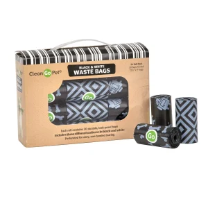 Clean Go Pet Black and White Waste Bags, 24-Pack
